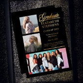 Classy Elegant Afstuderen Afstuderen 3 Foto Folie Uitnodiging
