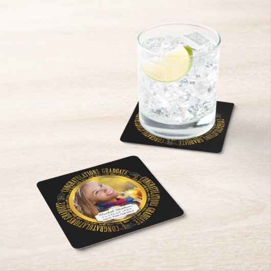Classy Elegant Afstuderen Foto Kartonnen Onderzetters (Insitu)