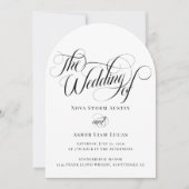 Classy Elegant alles in één QR Code Arch bruiloft Kaart (Voorkant)