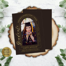 Classy Elegant Arched Photo Brown Afstuderen