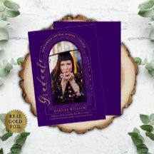 Classy Elegant Arched Photo Paars Afstuderen