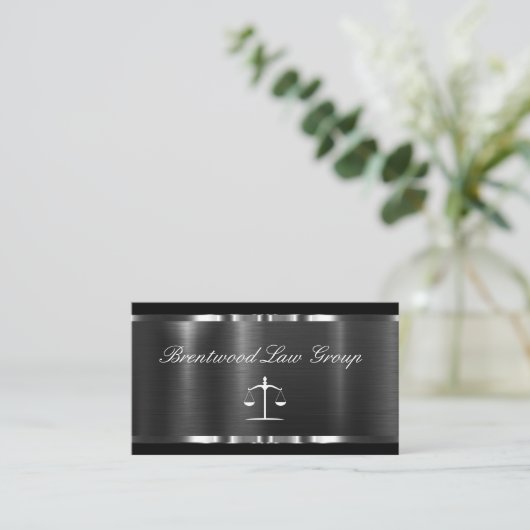 Classy Elegant Attorney Business Cards Design Visitekaartje (Staand voorkant)