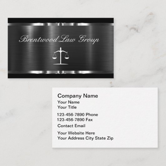 Classy Elegant Attorney Business Cards Design Visitekaartje (Voorkant / Achterkant)