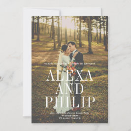 Classy Elegant Big Photo Wedding Kaart