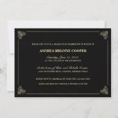 Classy Elegant Black 2013 Afstuderen Photo Invite Kaart (Achterkant)