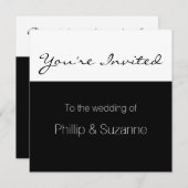 Classy Elegant Black and White Minimal Wedding Inv Kaart (Voorkant / Achterkant)