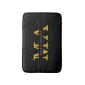 Classy Elegant Black Gold Monogram Naam Tekst Badmat (Voorkant Verticaal)