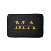 Classy Elegant Black Gold Monogram Naam Tekst Badmat (Voorkant)