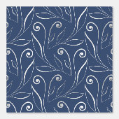 Classy Elegant Blauw & Swirls Zilver & Navy Blauw Behang (Voorkant)