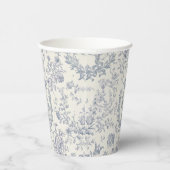 Classy Elegant Blue Beige Equestrian Toile Papieren Bekers (Rechts)