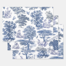 Classy Elegant Blue Country Toile