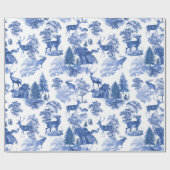Classy Elegant Blue Deer in Woodland Cadeaupapier (Vlak)