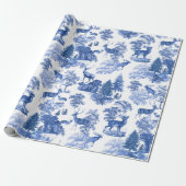 Classy Elegant Blue Deer in Woodland Cadeaupapier (Uitgerold)