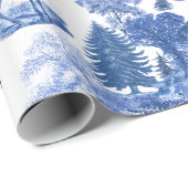 Classy Elegant Blue Deer in Woodland Cadeaupapier (Rol Hoek)