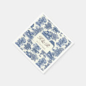 Classy Elegant Blue Horse Toile Naam Initialen Servet (Hoek)