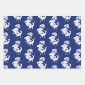 Classy Elegant  Blue Toile Deer in Woodland Inpakpapier Vel (Voorkant 2)