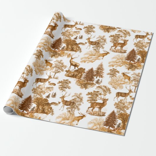 Classy Elegant  Brown Deer in Woodland Cadeaupapier (Uitgerold)