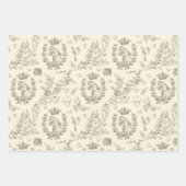 Classy Elegant Chic Beige Cream Equestrian Toile Inpakpapier Vel (Voorkant 2)