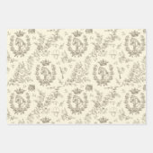 Classy Elegant Chic Beige Cream Equestrian Toile Inpakpapier Vel (Voorkant)