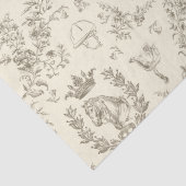 Classy Elegant Chic Beige Cream Equestrian Toile Tissuepapier (Detail)
