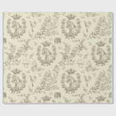 Classy Elegant Chic Beige Equestrian Toile Cadeaupapier (Vlak)