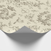 Classy Elegant Chic Beige Equestrian Toile Cadeaupapier (Hoek)
