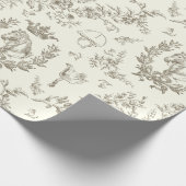 Classy Elegant Chic Beige Equestrian Toile Cadeaupapier (Hoek)