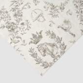 Classy Elegant Chic Beige Equestrian Toile Tissuepapier (Detail)