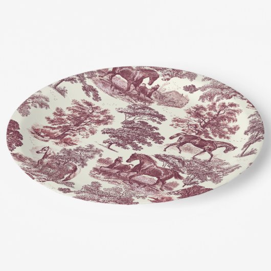 Classy Elegant Chic Bourgondische paarden Country  Papieren Bordje (Gekanteld)