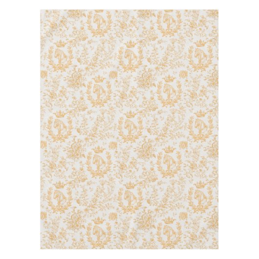 Classy Elegant Chic Gold Beige Equestrian Toile Tafelkleed (Voorkant)