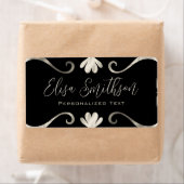 Classy Elegant Chic Luxury Feminine Black & Silver Etiket (Insitu)