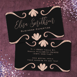 Classy Elegant Chic Luxury Feminine Pink en Black Visitekaartje