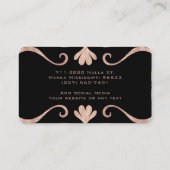 Classy Elegant Chic Luxury Feminine Pink en Black Visitekaartje (Achterkant)