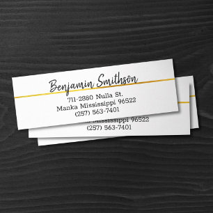 Classy Elegant Chic Modern Faux Gold Luxury Custom Mini Visitekaartje