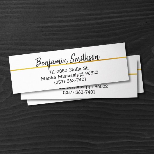 Classy Elegant Chic Modern Faux Gold Luxury Custom Mini Visitekaartje