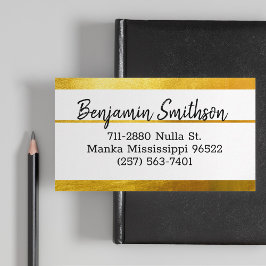 Classy Elegant Chic Modern Faux Gold Luxury Custom Visitekaartje