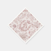 Classy Elegant Chic Plum Beige Equestrian Toile Servet (Hoek)