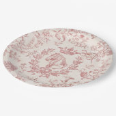 Classy Elegant Chic Roos Beige Equestrian Toile Papieren Bordje (Gekanteld)