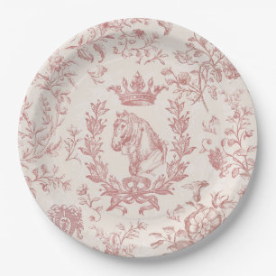 Classy Elegant Chic Roos Beige Equestrian Toile Papieren Bordje