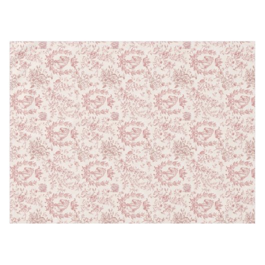 Classy Elegant Chic Roos Beige Equestrian Toile Tafelkleed (Voorkant (Horizontaal))