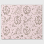 Classy Elegant Chic Roze Beige Equestrian Toile Cadeaupapier (Vlak)