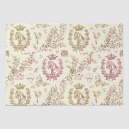 Classy Elegant Chic Roze Goud Equestrian Toile Tissuepapier