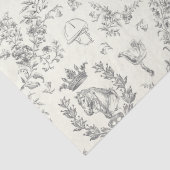 Classy Elegant Chic Zwart Wit Paardensport Toile Tissuepapier (Detail)