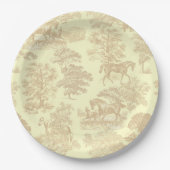 Classy Elegant Chique Paarden Teile Beige Cream Papieren Bordje (Voorkant)