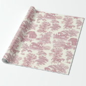 Classy Elegant Chique Roze Paarden Country Toile Cadeaupapier (Uitgerold)