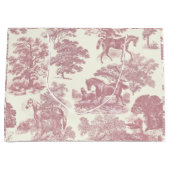 Classy Elegant Chique Roze Paarden Country Toile Groot Cadeauzakje (Voorkant)