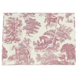 Classy Elegant Chique Roze Paarden Country Toile Groot Cadeauzakje