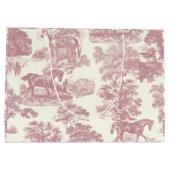 Classy Elegant Chique Roze Paarden Country Toile Groot Cadeauzakje (Achterkant)
