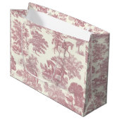 Classy Elegant Chique Roze Paarden Country Toile Groot Cadeauzakje (Voorkant Gekanteld)