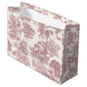 Classy Elegant Chique Roze Paarden Country Toile Groot Cadeauzakje